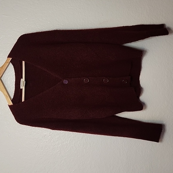 Max Studio Merlot Button Up Sweater Cardigan - Picture 1 of 10